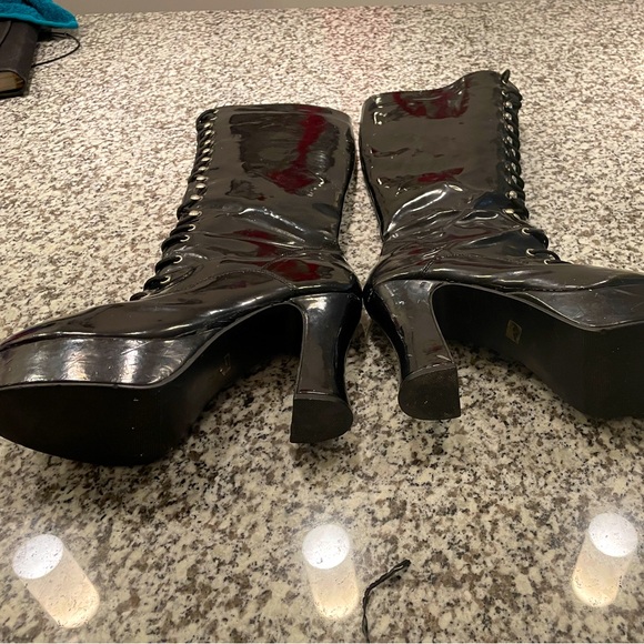 knock Offs Shoes - 2 PAIRS OF FUN BLACK KNEE HIGH BOOTS !